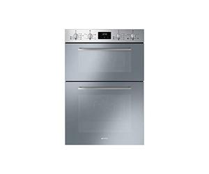 Smeg DOSF400S Cucina Multifunction Built In Double Oven - Finger-friendly Stainless Steel