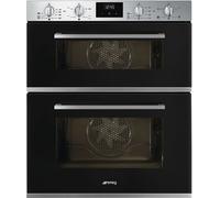 Smeg Cucina DUSF400B Built Under Electric Double Oven - Black - A/B Rated, Black