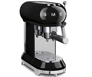 Smeg ECF01BLUK 50's retro style espresso coffee machine, stainless steel filter holder, an anti-drip system, 1L, Black