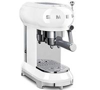 Smeg ECF01WHUK 50's retro style espresso coffee machine, stainless steel filter holder, an anti-drip system, 1L, White