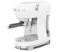 Smeg ECF02 Black Espresso Coffee Machine with Steam Wand (White)