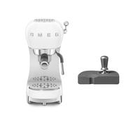 Smeg Ecf02, Ects01 Espresso Machine And Coffee Tamper Set In White White