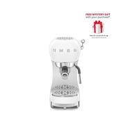 Smeg ECF02 Espresso Coffee Machine with Steam Wand in White