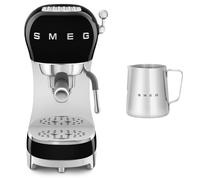 Smeg ECF02 Espresso Machine + CMMJ01 Milk Frothing Jug Bundle - Black