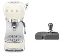 Smeg Ecf02, Ects01 Espresso Machine And Coffee Tamper Set In Cream Cream