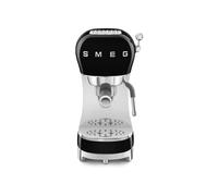 Smeg ECF02BLUK Espresso Coffee Machine with Steam Wand, 1950s Retro Design, stainless steel filter holder, an anti-drip system, Black | Size: A Smeg Jet Black A