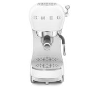 Smeg ECF02WHUK Espresso Coffee Machine with Steam Wand, 1950s Retro Design,stainless steel filter holder, an anti-drip system, White