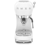 Smeg ECF02WHUK Espresso Coffee Machine with Steam Wand, White