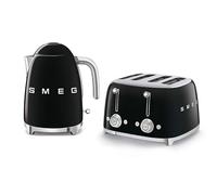 Smeg EEJB265 50’s Style Retro Range Breakfast Set Kettle and Toaster, 1.7 liters, Black