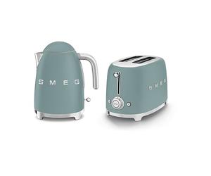 Smeg EEJB289 Breakfast Set,1.7L, 300W Emerald Green Kettle and 2 Slice Emerald Green Toaster, KLF03EGMUK/TSF01EGMUK