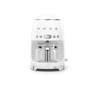 Smeg Eejb299 Retro Kitchen Set, 1.4L Drip Coffee Machine And Induction Milk Frother, Dcf02Whuk + Mff11Whuk, White White