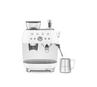 Smeg Egf03 Retro Style Espresso Coffee Machine With Grinder, 2.4L, 1650W White