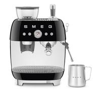 Smeg EGF03BLUK Espresso Coffee Machine with Grinder, 20 Bar Pump, 2.4L, 1650W, Black