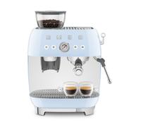 Smeg EGF03PBUK Espresso Coffee Machine with Grinder, 20 Bar Pump, 2.4L, 1650W, Pastel Blue