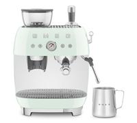 Smeg EGF03PGUK Espresso Coffee Machine with Grinder, 20 Bar Pump, 2.4L, 1650W, Pastel Green