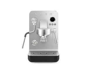 Smeg EMC02BLMUK Mini Pro Espresso Coffee Machine, Thermoblock Heating, Integrated Pressure Gauge, 1.7L Water Capacity, Black