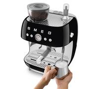 Smeg Espresso Coffee Machine with Grinder EGF03BLUK Stainless Steel in Black