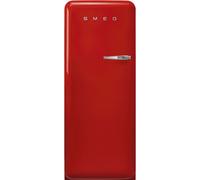Smeg 244 Litre Fifties Style Left Hand Hinge Freestanding Fridge With Ice Box Red