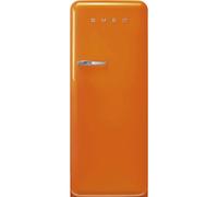 Smeg 50s Style Retro Right Hand Hinge FAB28ROR6 153cm Small Fridge with Ice Box - Orange - C Rated, Orange