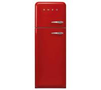 Smeg FAB30LRD5UK 60cm 50s Style Left Hand Hinge Freezer Over Fridge - Red