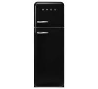 Smeg FAB30RBL5UK 60cm 50s Style Right Hand Hinge Freezer Over Fridge - Black