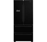Smeg FQ55FNDE Frost Free American Fridge Freezer - Black - E Rated, Black