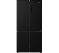 Smeg FQI60KD 522L American Fridge Freezer, Black, Natural Plus Blu Light, Multizone Non-Plumbed Water Dispenser D