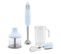 Smeg 50s Style Hand Blender with Accessories, Variable Speed, Turbo Function, 700W, Pastel Blue, HBF03PBUK