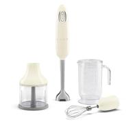 Smeg HBF03CRUK 50s Style Hand Blender with Accessories, Variable Speed, Turbo Function, 700W, Cream