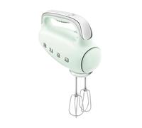 Smeg HMF01PGUK Hand Mixer with Turbo Function, 3 Attachments, LED Display, Retro 50's Style, 250W, Pastel Green