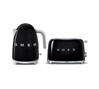 Smeg Kettle & 2 Slice Toaster Set - KLF03BLUK/TSF01BLUK Stainless Steel BLACK Smeg Black