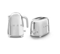 Smeg KLF03SSUK 3kw Kettle/TSF01SSUK 2 Slice Toaster Set Polished S/S