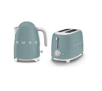 SMEG Kettle & Toaster Set - 1.7L, 300W Kettle, 2 Slice Toaster, Storm Blue