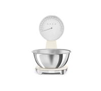 Smeg 50's Style Analogue, Rechargeable Digital Kitchen Scales, Removable Stainless Steel Bowl, LCD display, Cream, KSF01CRWW