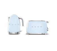 Smeg Kitchen Set, 1.7L Jug Kettle & 4 Slice Toaster, Pastel Blue