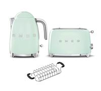 Smeg KLF03 Kettle + TSF01 Toaster + TSBW01 Bun Warmer Bundle - Green