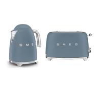 Smeg Klf03, Tsf01 Matte Kettle & 2 Slice Toaster Set In Blue Blue