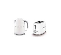 Smeg Klf03, Tsf01 Matte Kettle & 2 Slice Toaster Set In White White