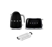 Smeg KLF03, TSF01, TSBW01 Kettle, Toaster & Bun Warmer Set in Black