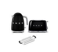 Smeg KLF03, TSF01, TSBW01 Kettle, Toaster & Bun Warmer Set in Black Smeg Black