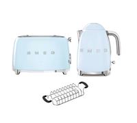 Smeg KLF03, TSF01, TSBW01 Kettle, Toaster & Bun Warmer Set in Blue