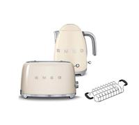 Smeg Klf03, Tsf01, Tsbw01 Kettle, Toaster & Bun Warmer Set In Cream Cream One Size