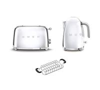 Smeg Klf03, Tsf01, Tsbw01 Kettle, Toaster & Bun Warmer Set In Silver Silver