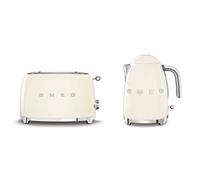 Smeg KLF03CRUK 1.7Ltr - 3kw Kettle and TSF01CRUK 2 Slice Toaster Set in Cream