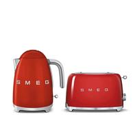 Smeg KLF03RDUK 1.7Ltr - 3kw Kettle and TSF01RDUK 2 Slice Toaster Set in Red