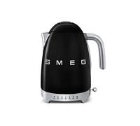 Smeg KLF04BLUK Jug Kettle with 7 Temperature Settings , 3KW, 1.7L & TSF03BLUK 4 Slice Toaster, Extra Wide Slots, Black