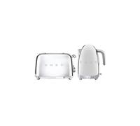 Smeg KLF04SSUK 1.7Ltr Variable Temperature Controlled Kettle & TSF03SSUK 4 Slice Toaster in Retro in Chrome