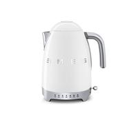 Smeg KLF04WHUK Jug Kettle with Acoustic Alarm, 3KW, 1.7L & Smeg TSF03WHUK 4 Slice Toaster, Extra Wide Slots, White