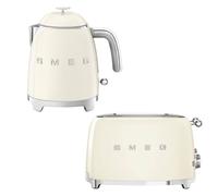 Smeg KLF05 & TSF03 Retro 50's Style Mini Kettle & 4-Slice Toaster Set in Cream Smeg Cream