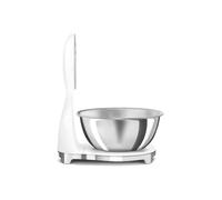 Smeg Ksf01Blww 50's Style Analogue And Rechargeable Digital Kitchen Scales With Removeable Stainless Steel Bowl, Four Units Of Measurement And Lcd Display, Black In White White